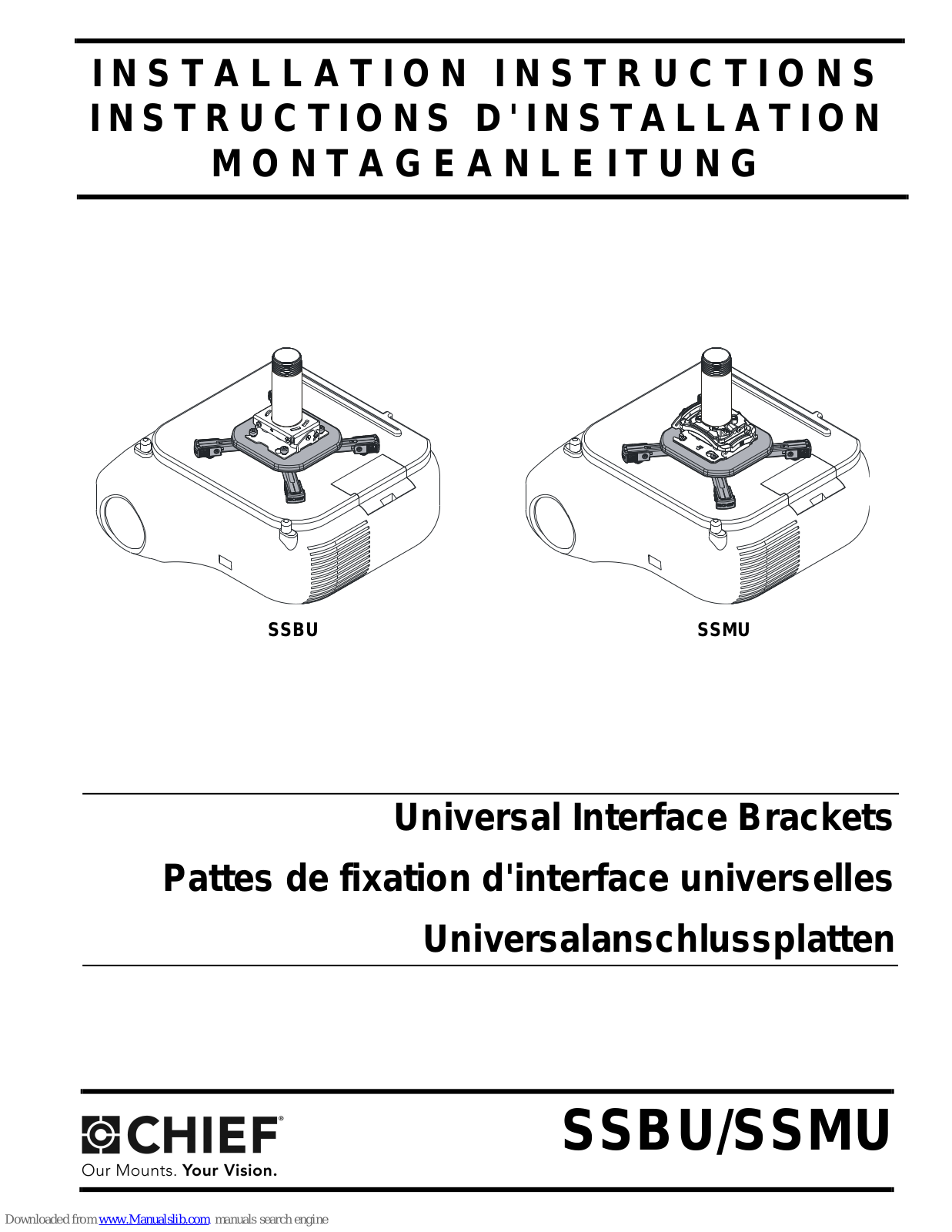 CHIEF SSBU, SSMU Installation Instructions Manual