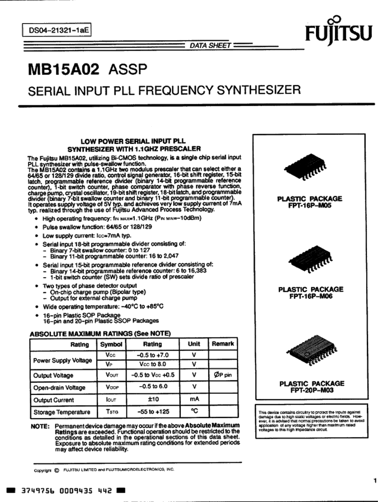 Datasheets MB15A02 Datasheet - ManualMachine.com