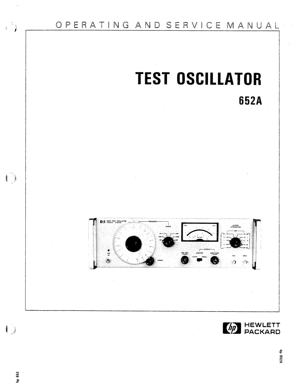 HP (Hewlett-Packard) 652A User Manual