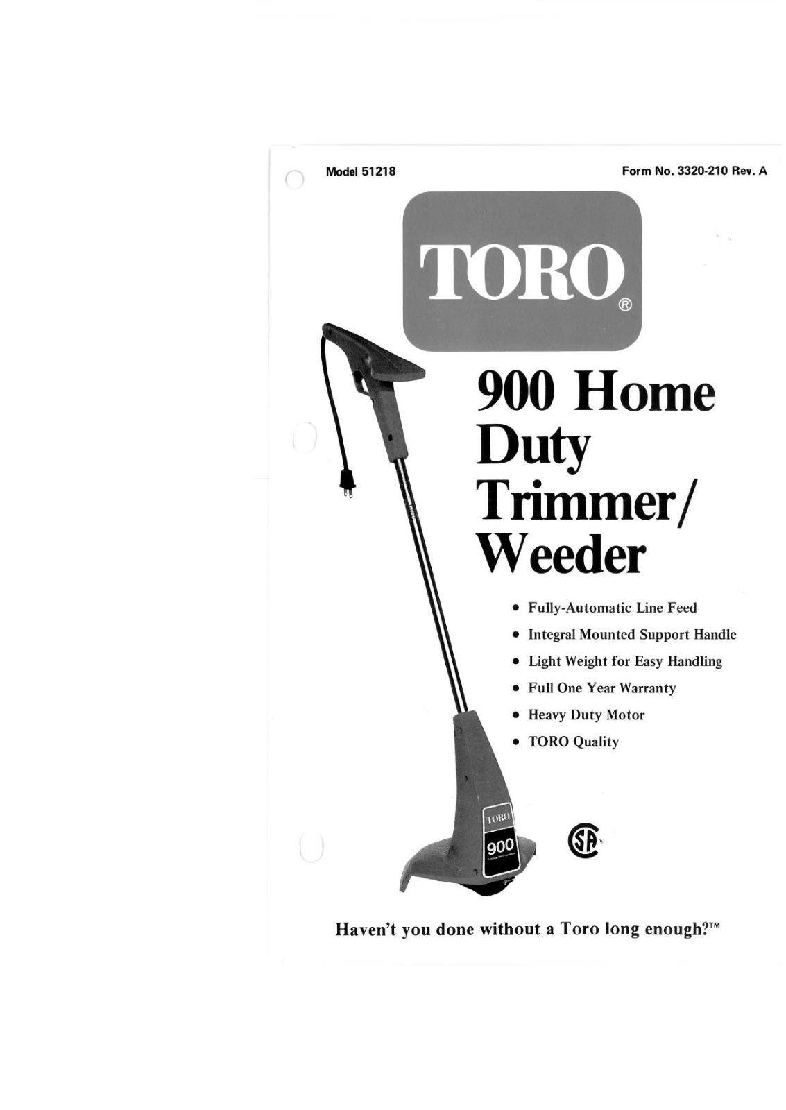 Toro 51218 Operator's Manual