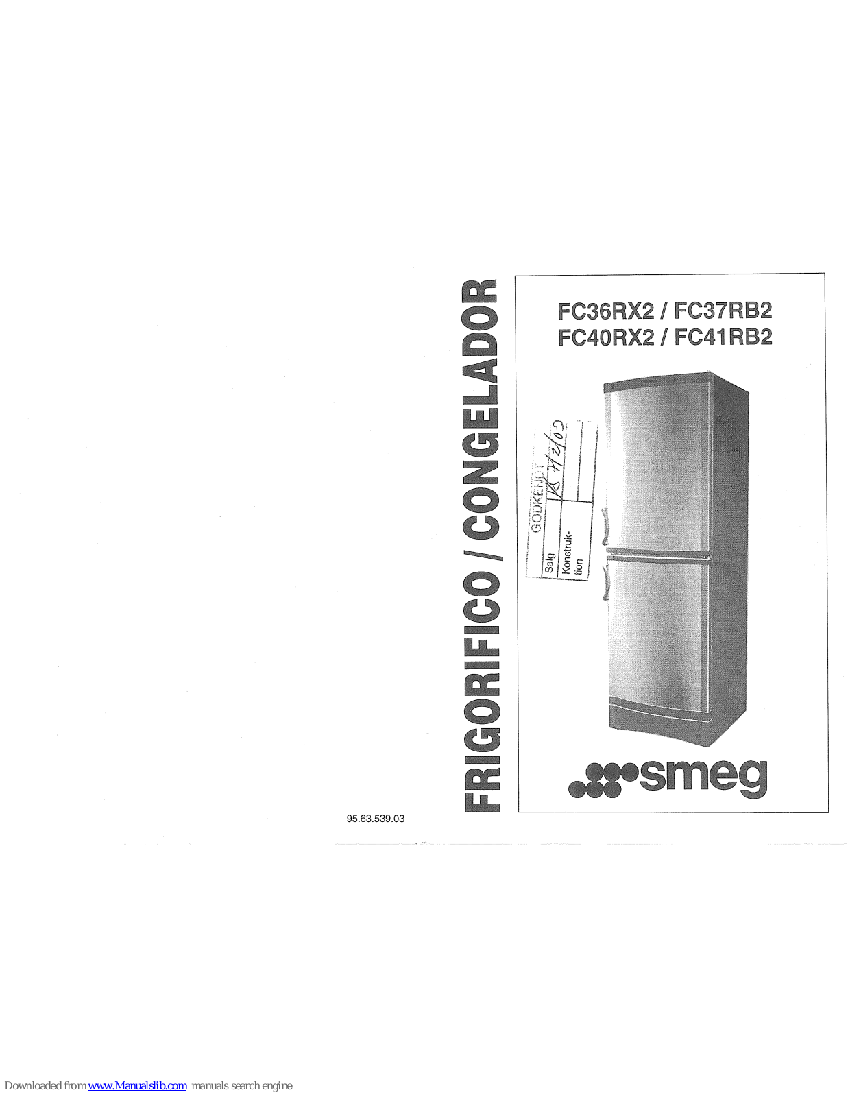 Smeg FC36AL, FC37RB1, FC40AL, FC41RB, FC41RB1 User Manual