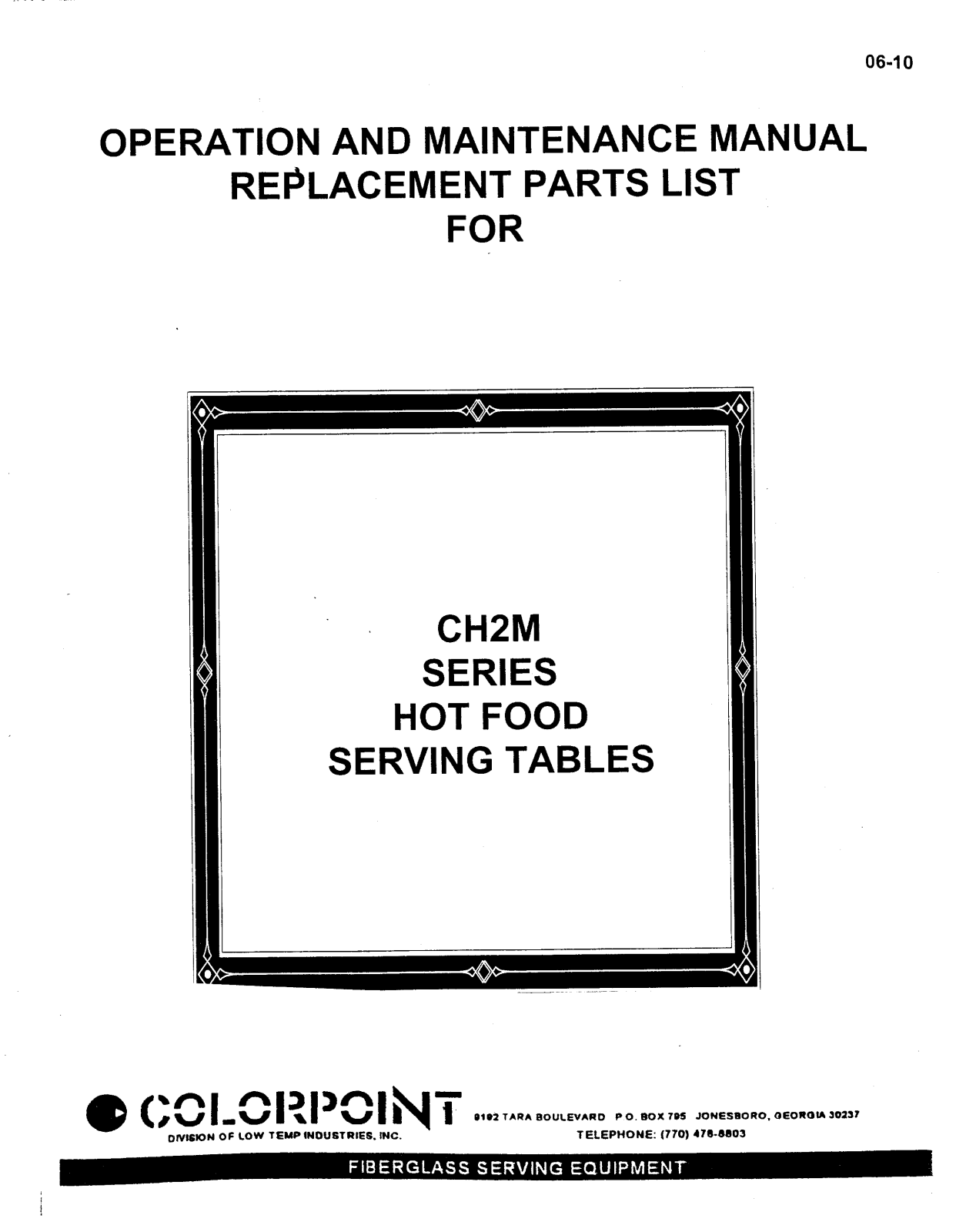 Low Temp Industries CH2M Installation  Manual