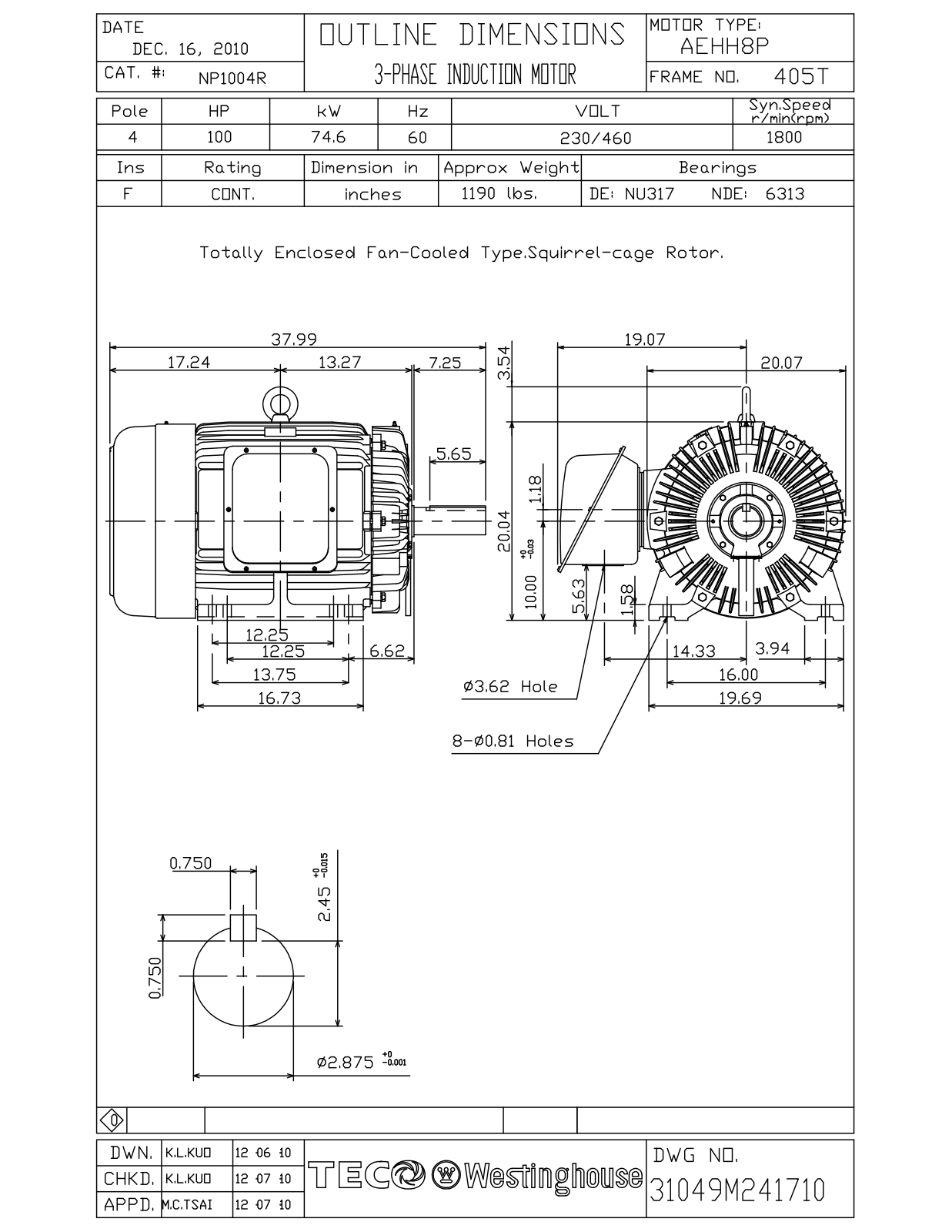 Teco NP1004R Reference Drawing