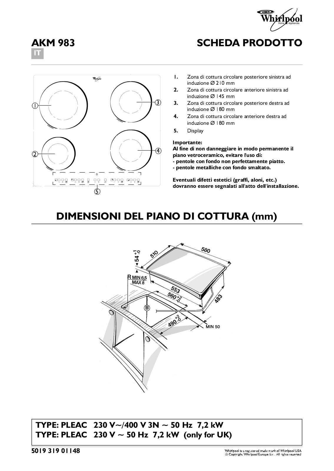 Whirlpool AKM 983/BA, AKM 983/NE INSTRUCTION FOR USE