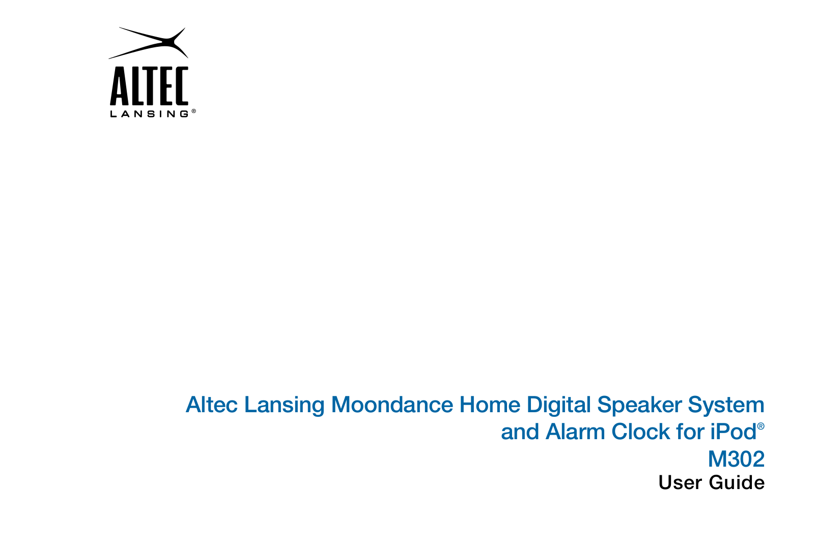 Altec Lansing M302 User Manual