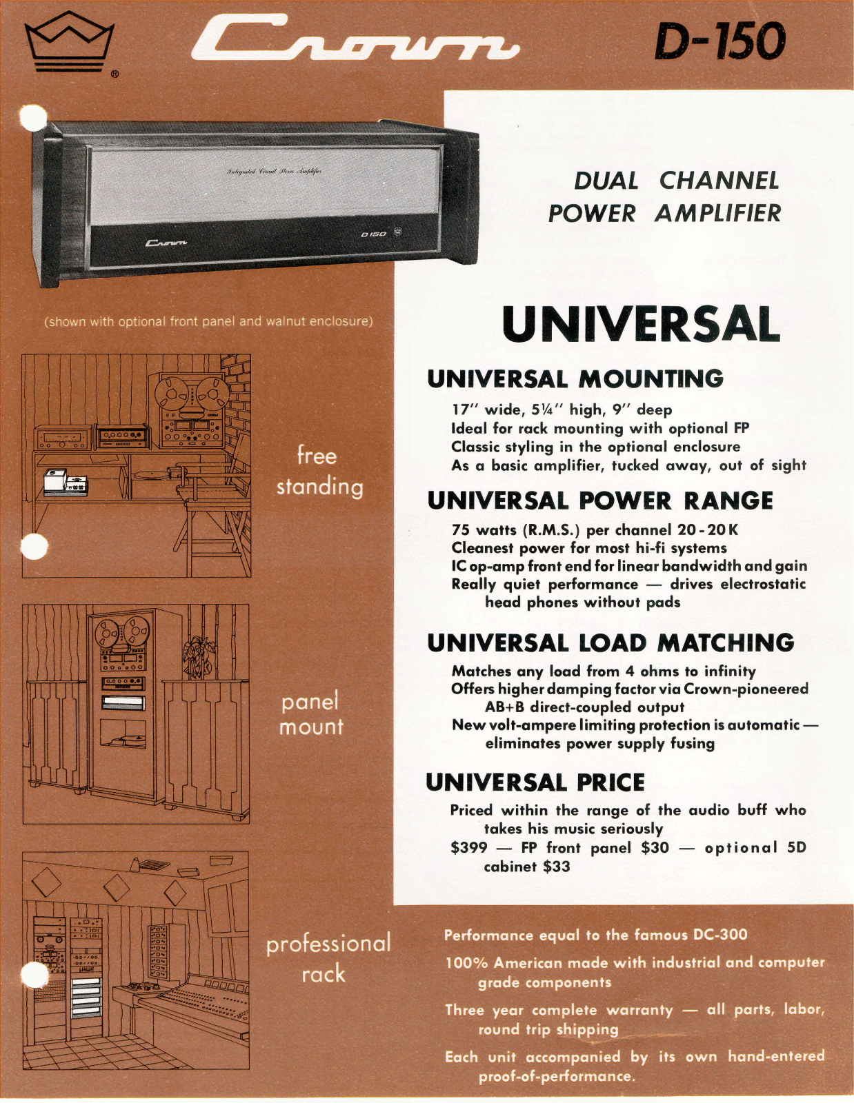 Crown Audio D-150 User Manual