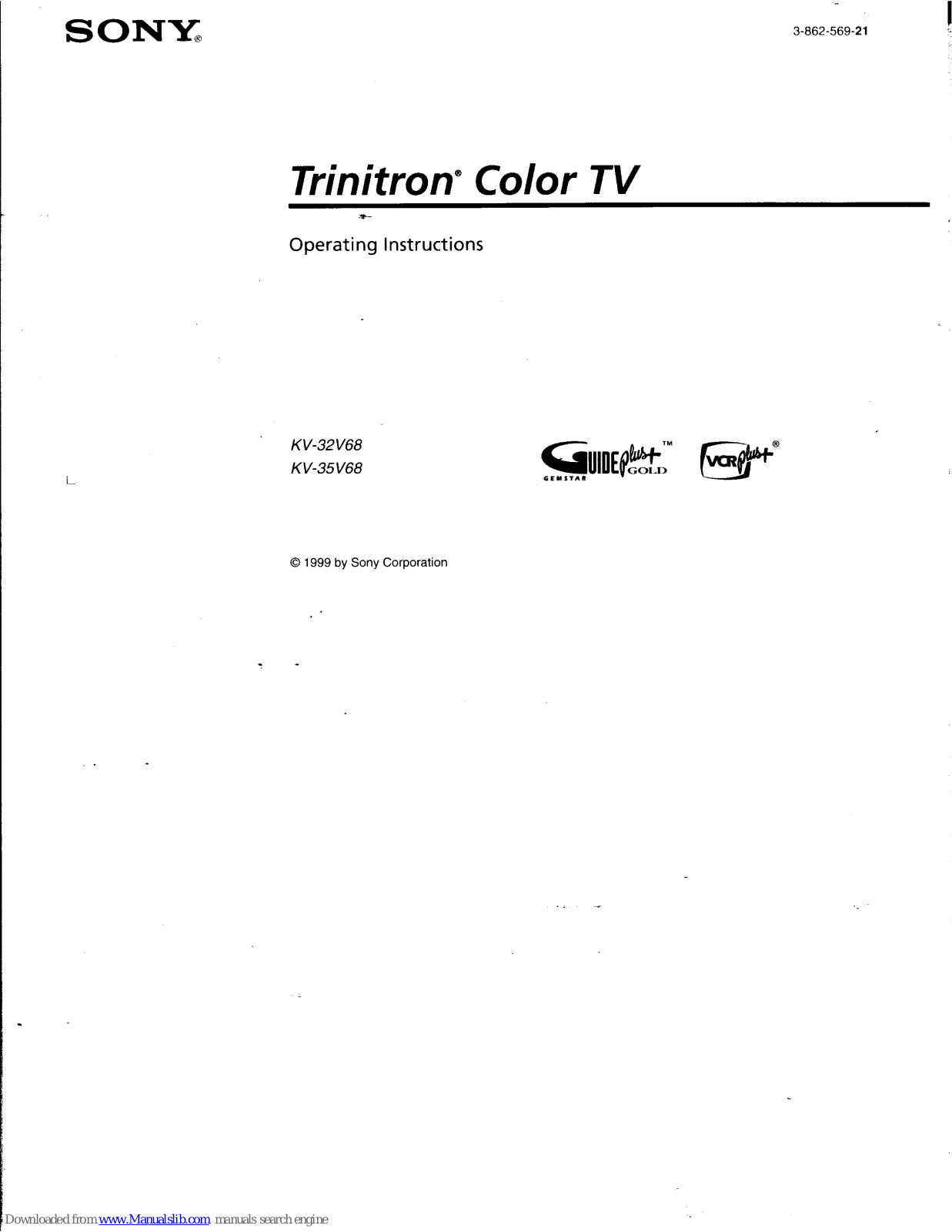 Sony Trinitron KV-32V68, Trinitron KV-35V68 Operating Instructions Manual