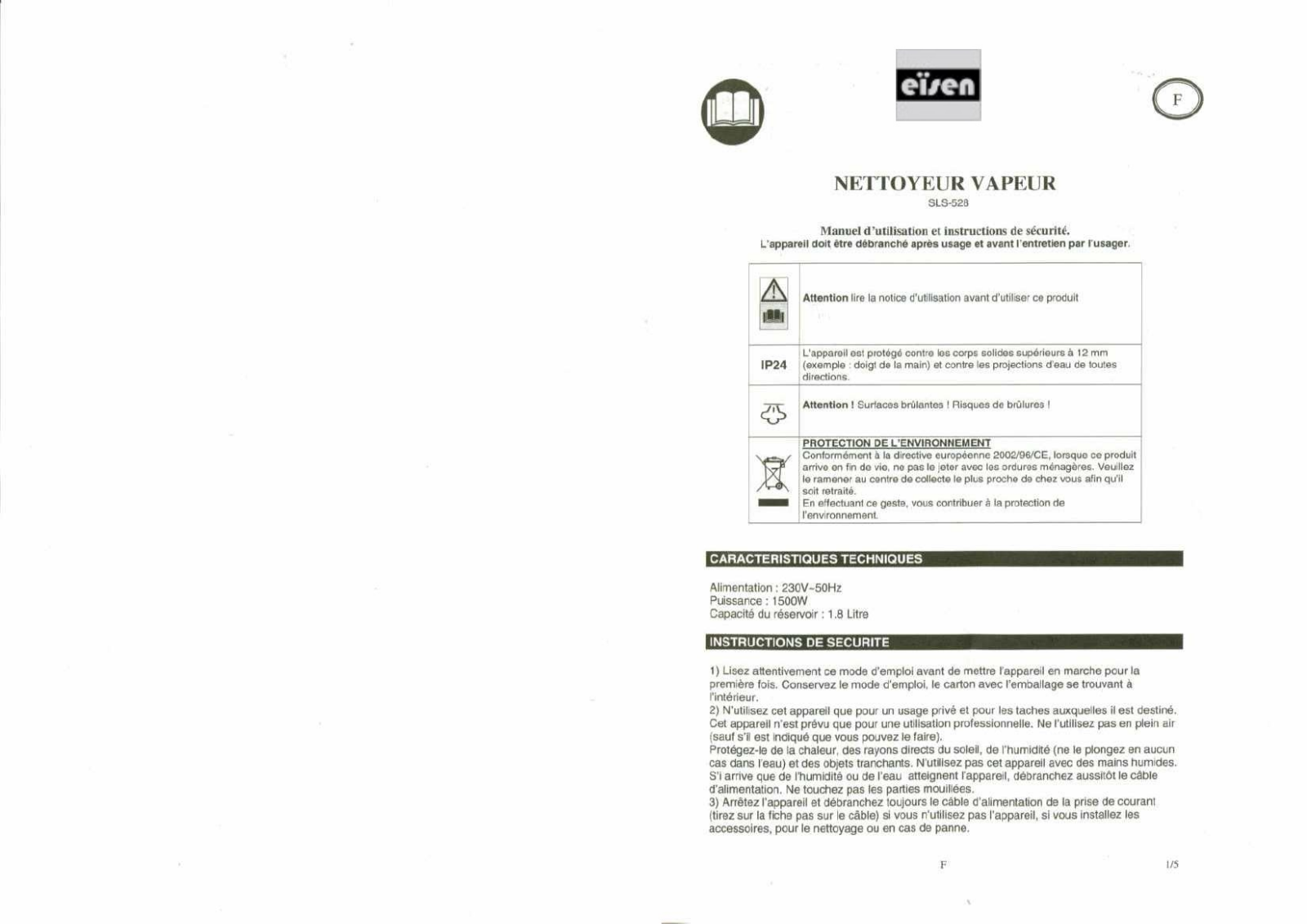 EISEN SLS-528 User Manual