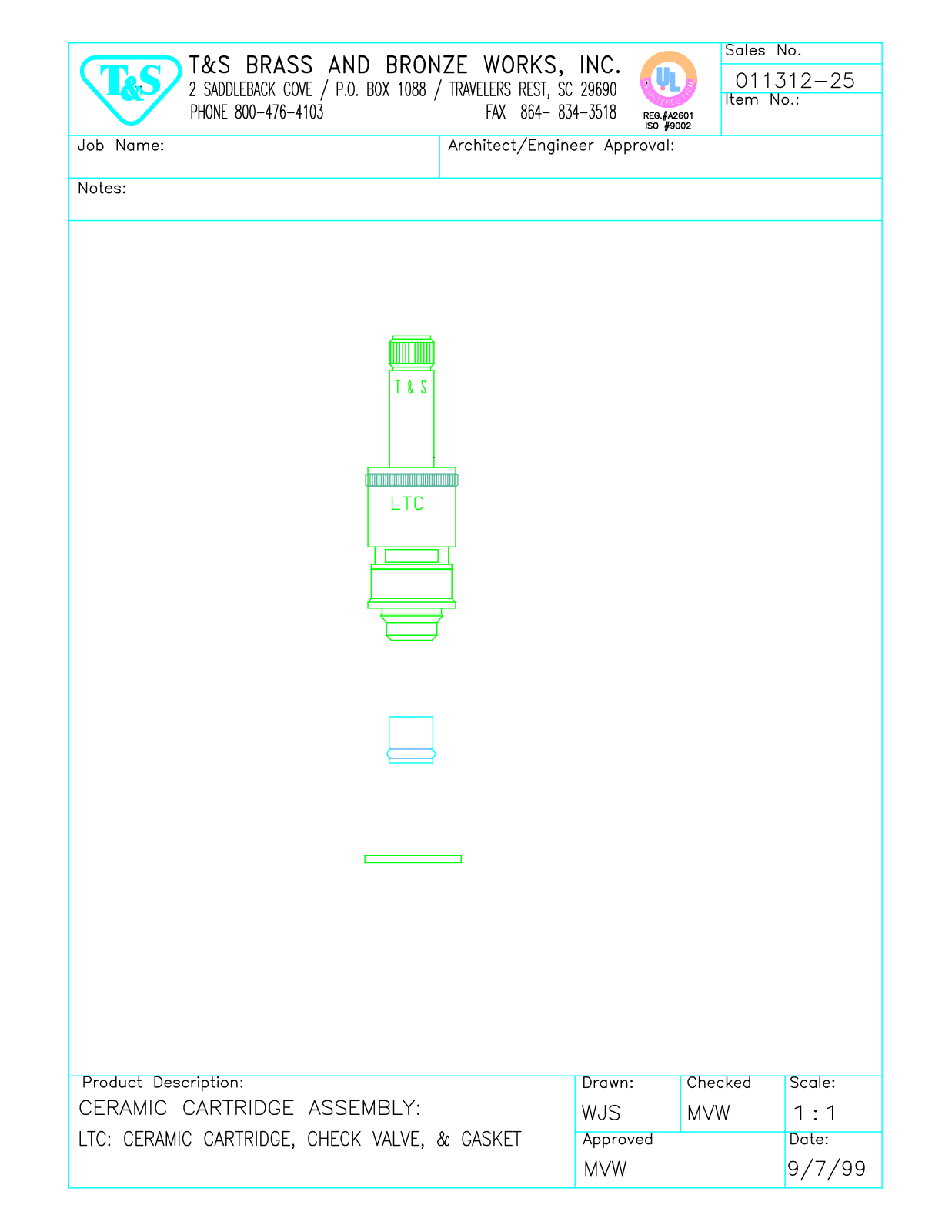 T&S Brass 011312-25 User Manual