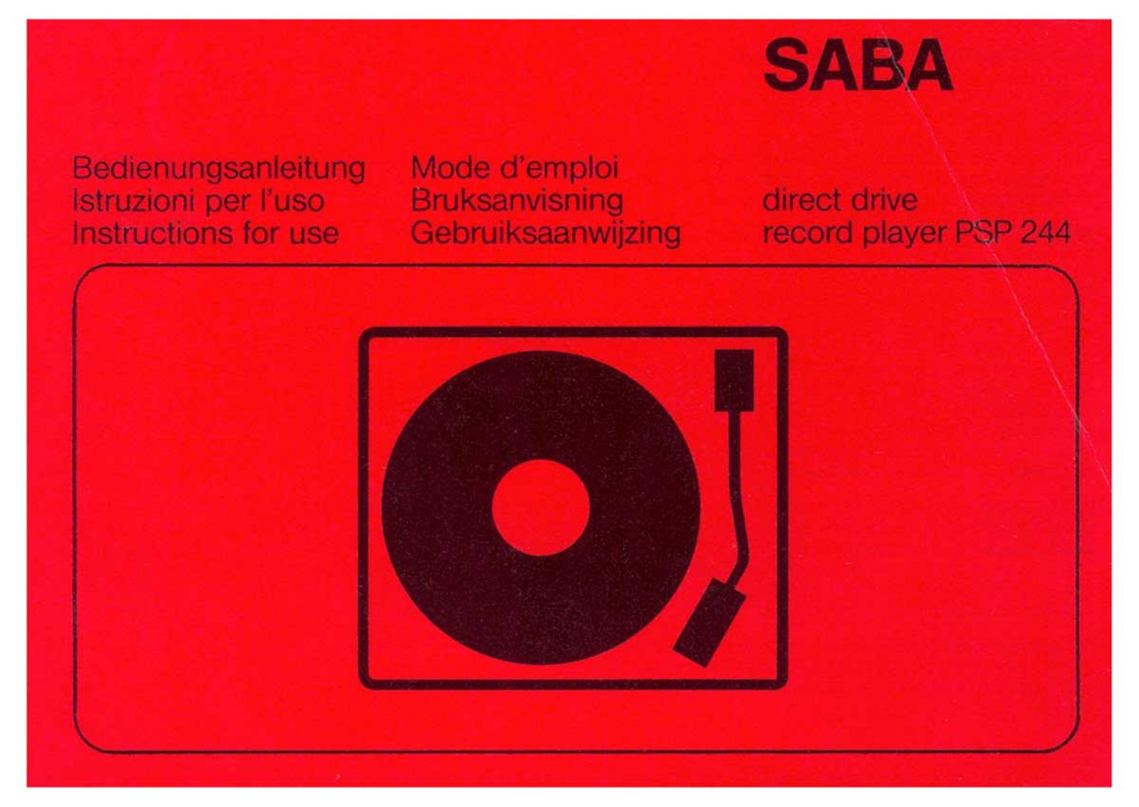 Saba PSP-44 Owners Manual