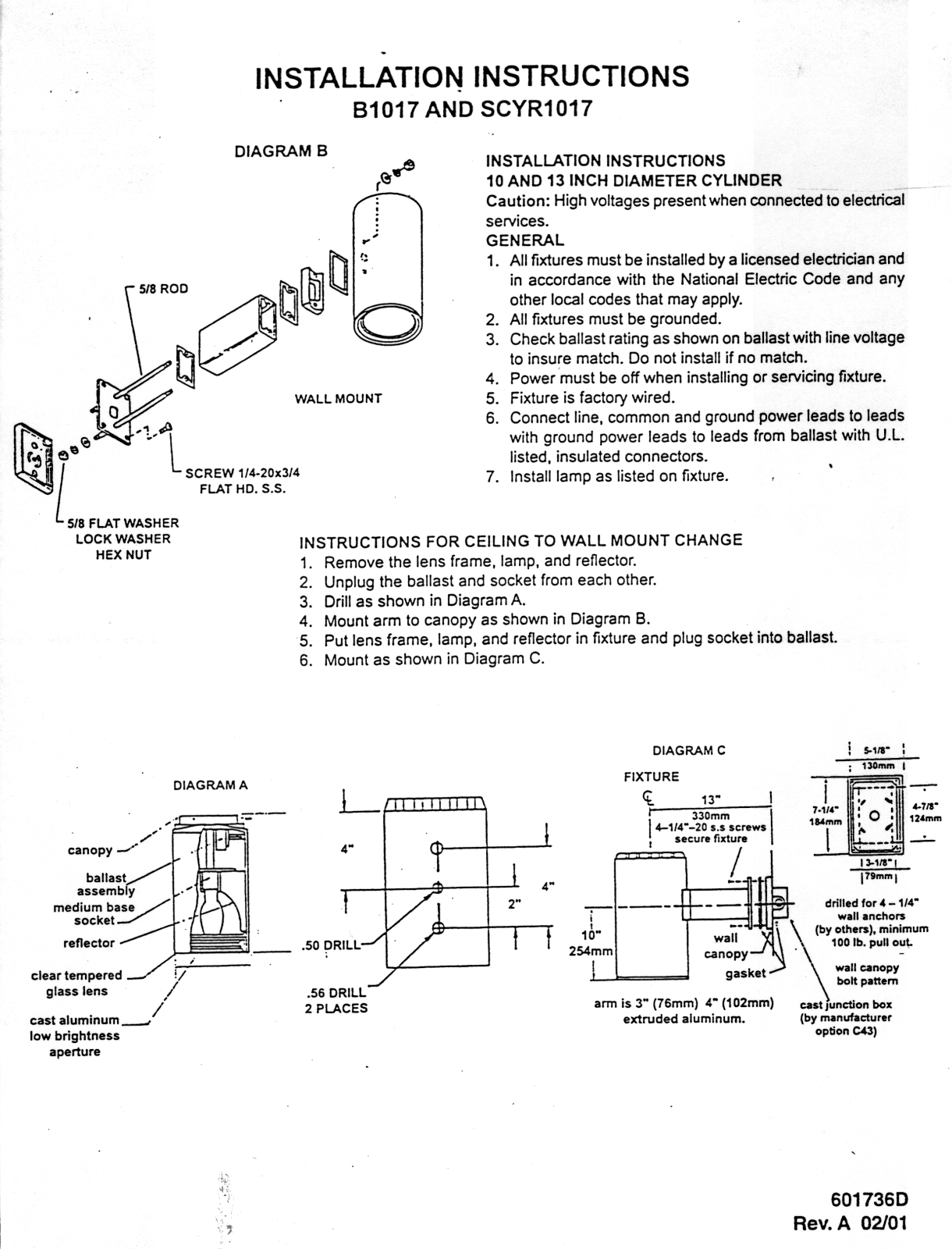 Hubbell Lighting B1017 User Manual