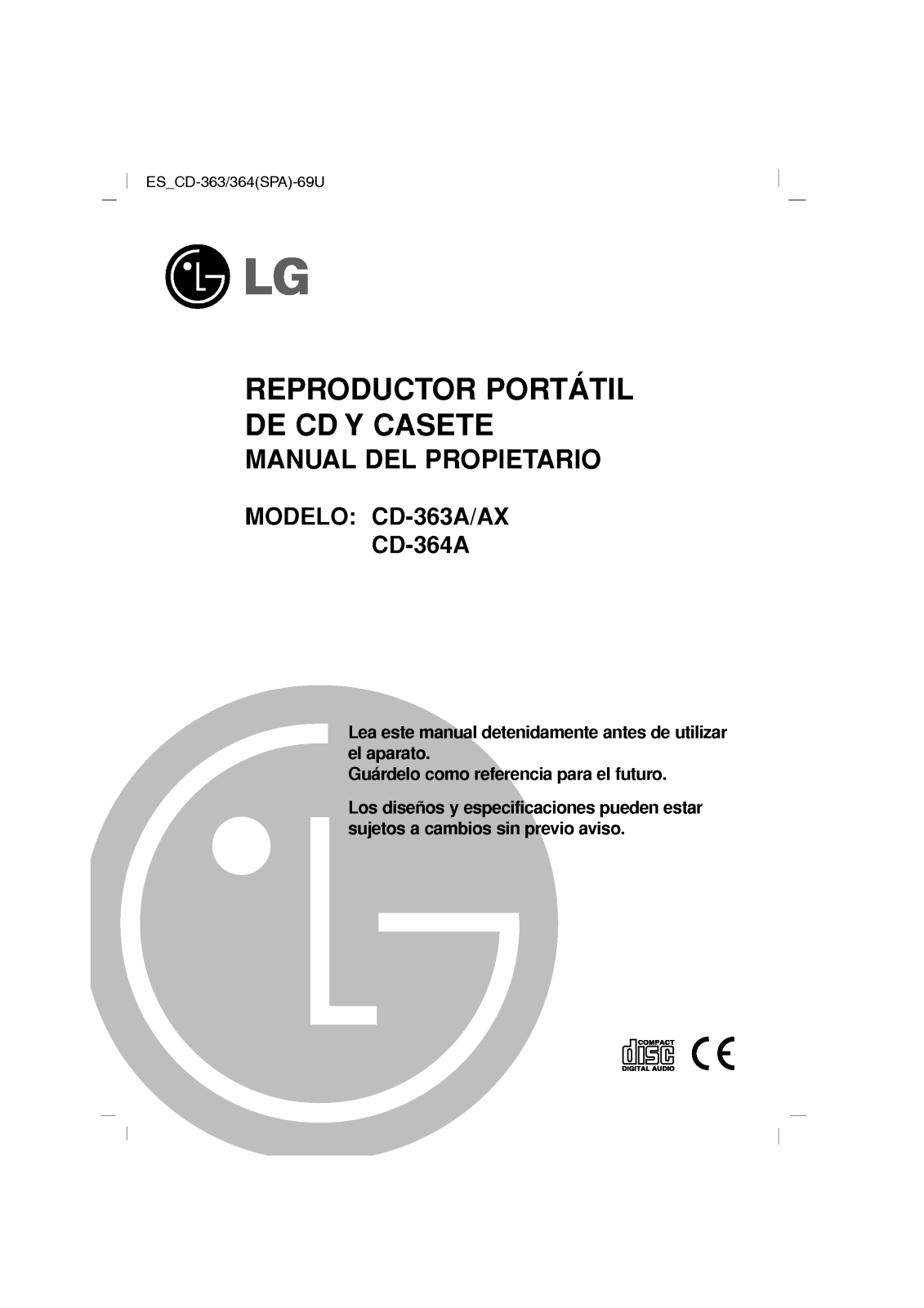 Lg CD-364A User Manual