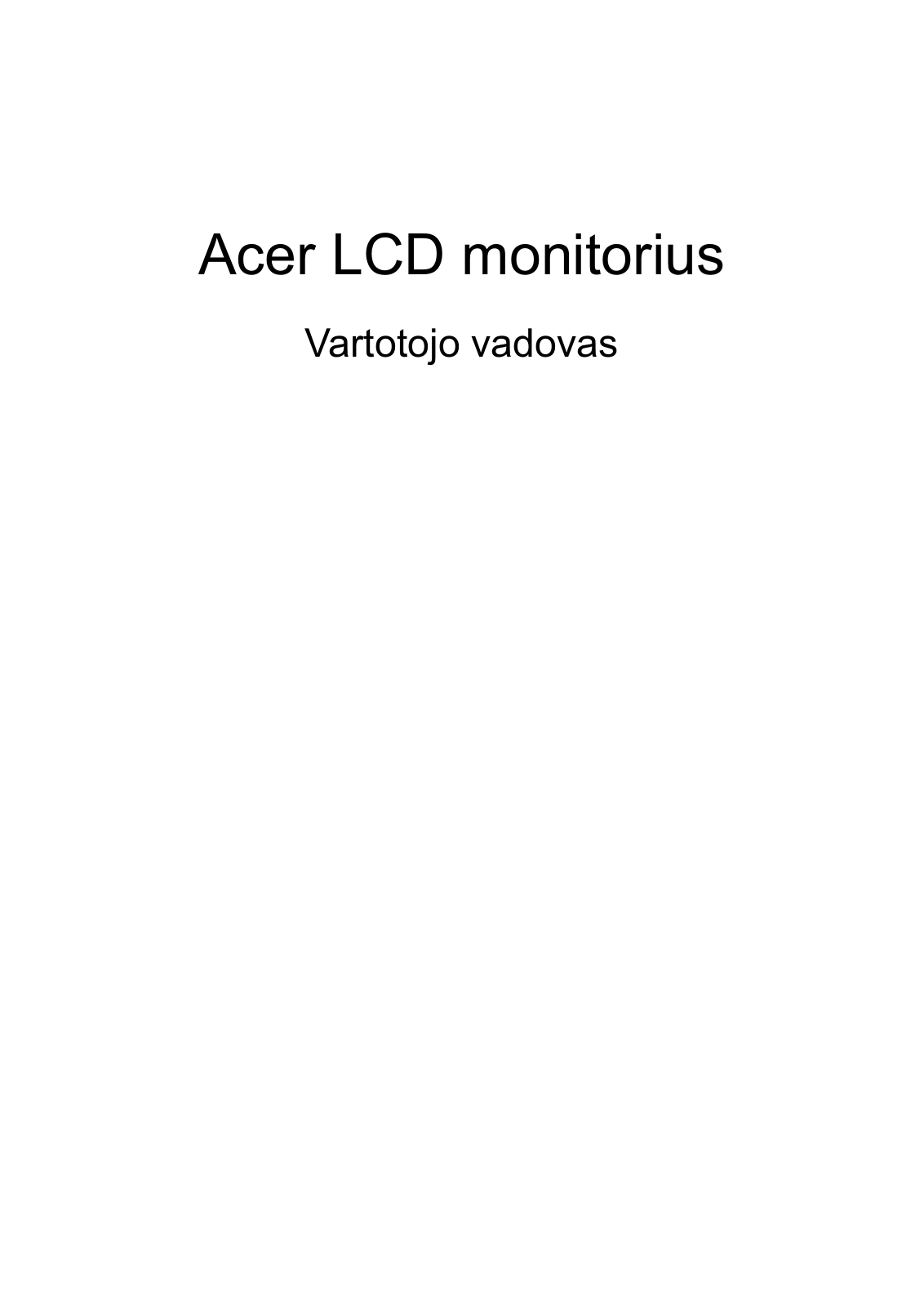 Acer Q276HL, Q226HQL, Q236HL User Manual