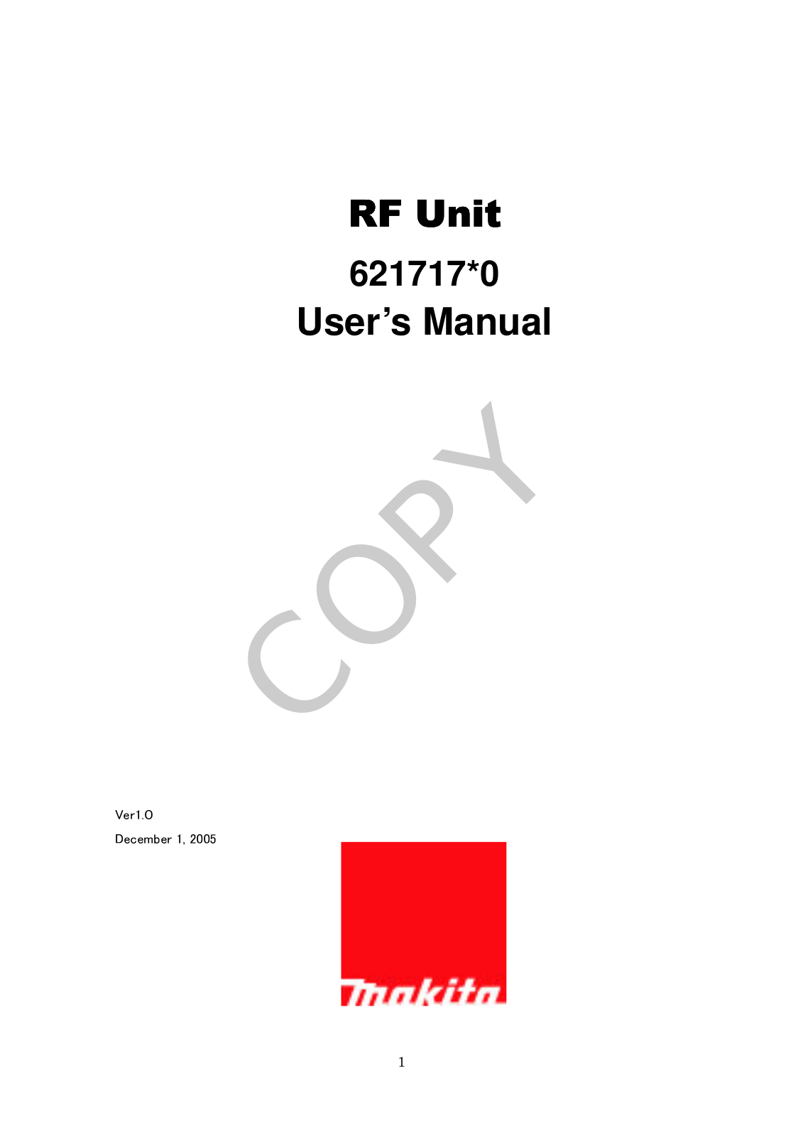 Makita 00000000001 User Manual