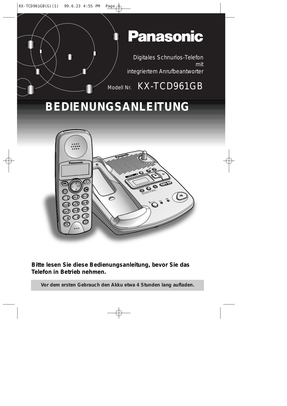 Panasonic KX-TCD961GB User Manual