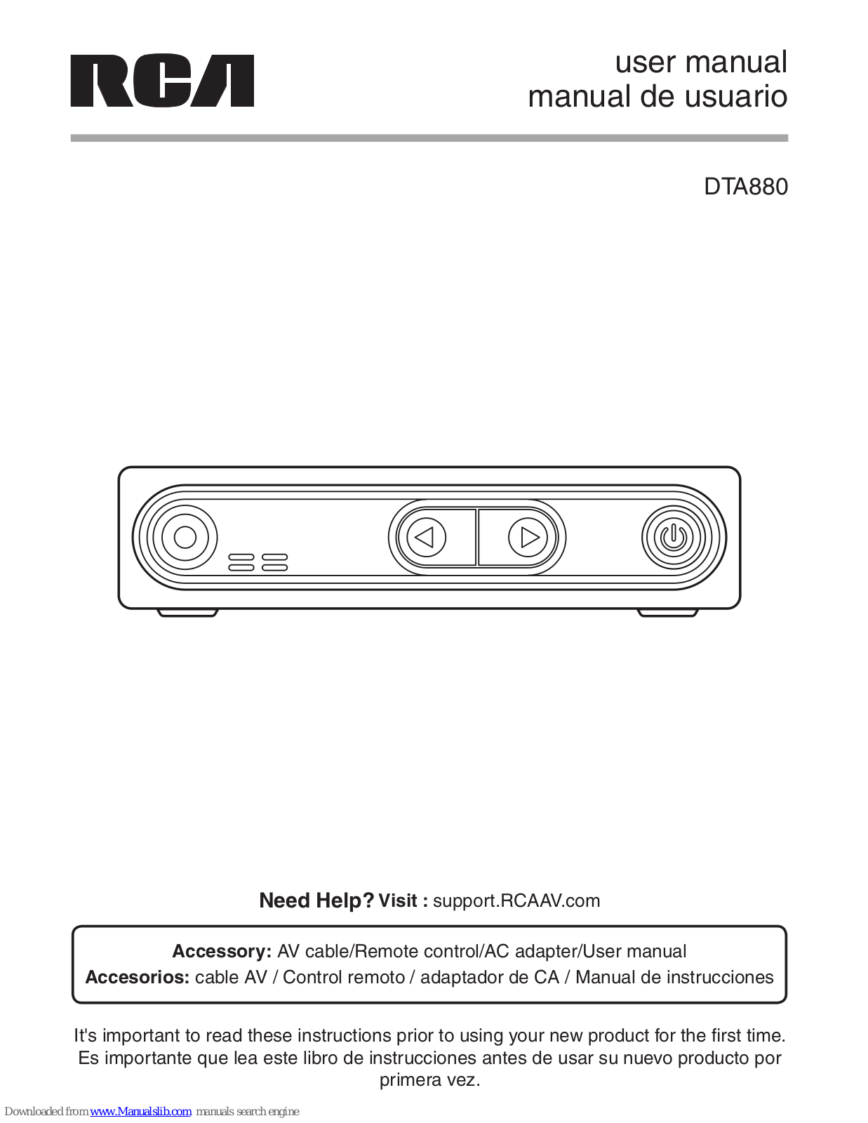 RCA DTA880 User Manual