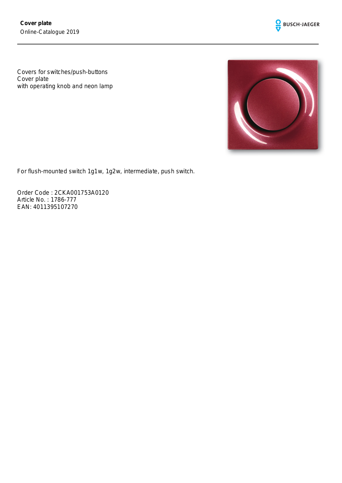 Busch-Jaeger 1786-777 User Manual - ManualMachine.com