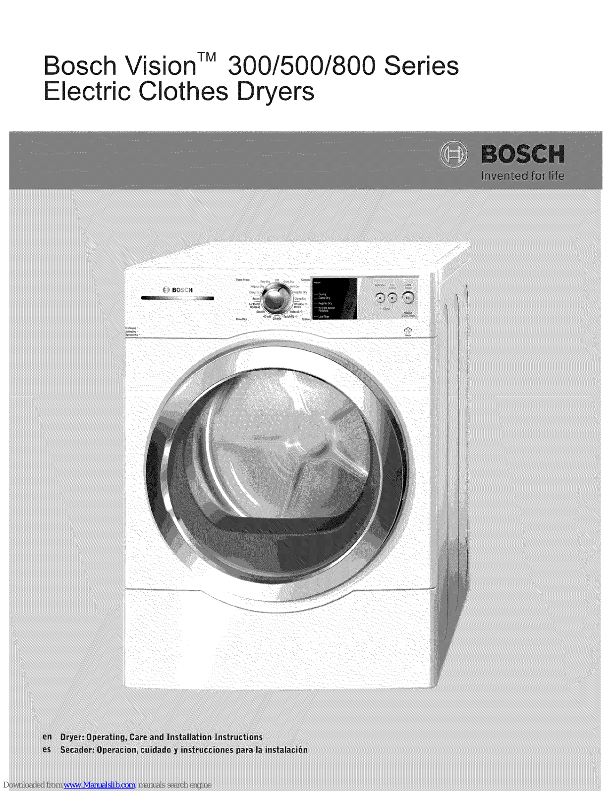 Bosch WTVC533CUS Operating Manual - ManualMachine.com