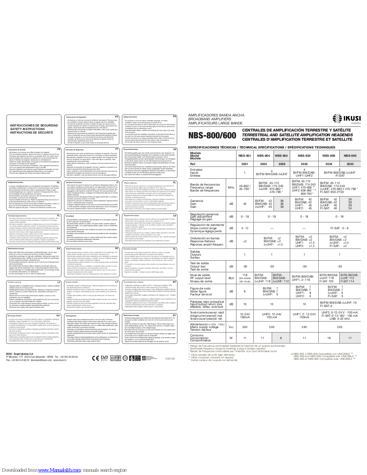 IKUSI NBS-800 Series, NBS-804, NBS-824, NBS-600 Series, NBS-801 Installation Manual - ManualMachine.com