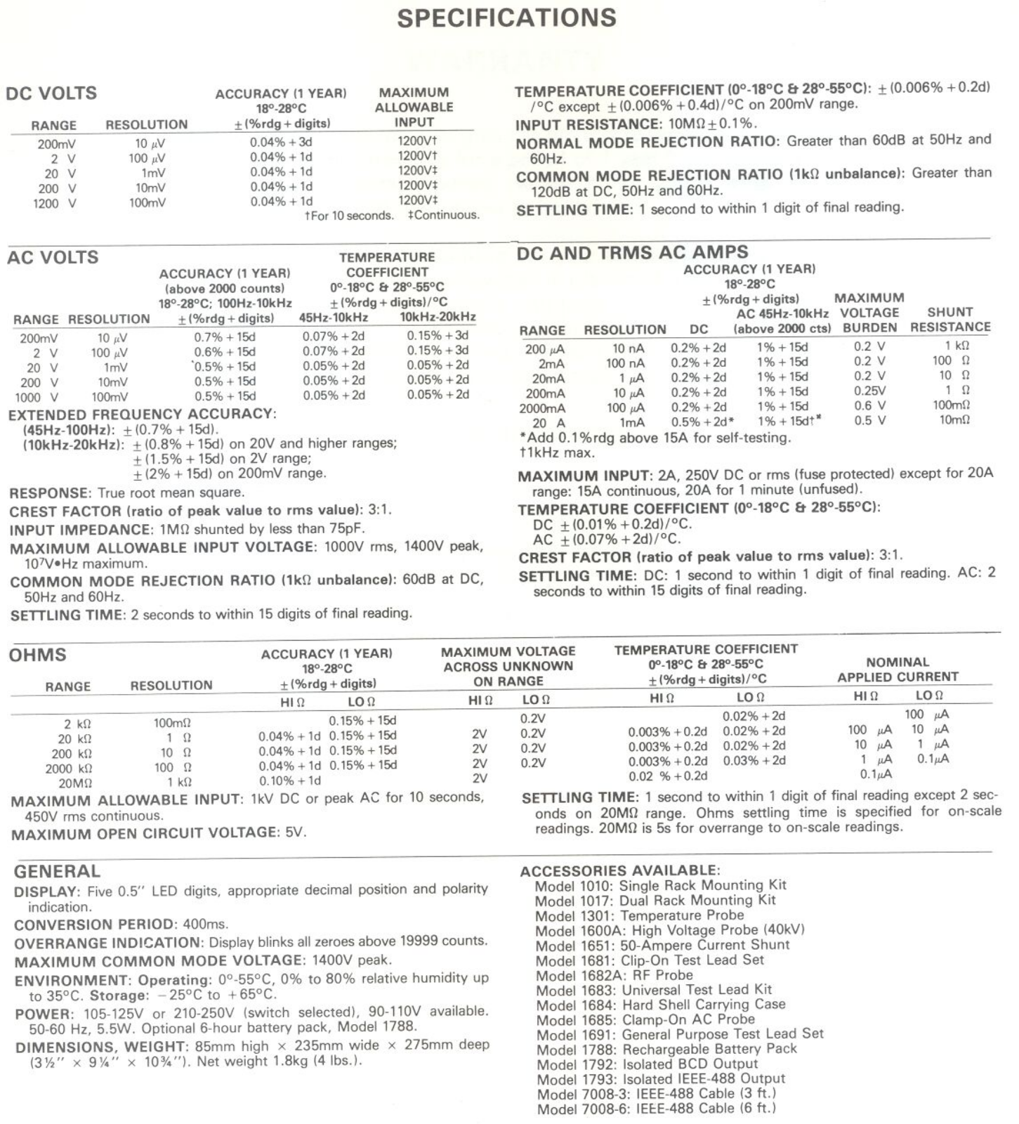 Keithley 179A Datasheet