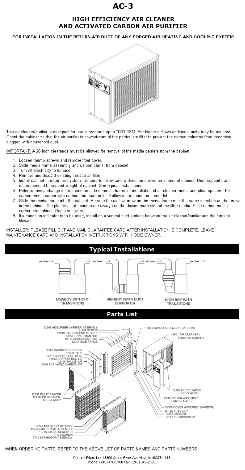 General Ac-3 Owner's Manual