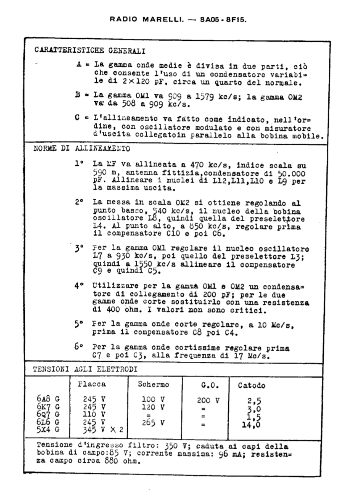 Radiomarelli 8a05 schematic