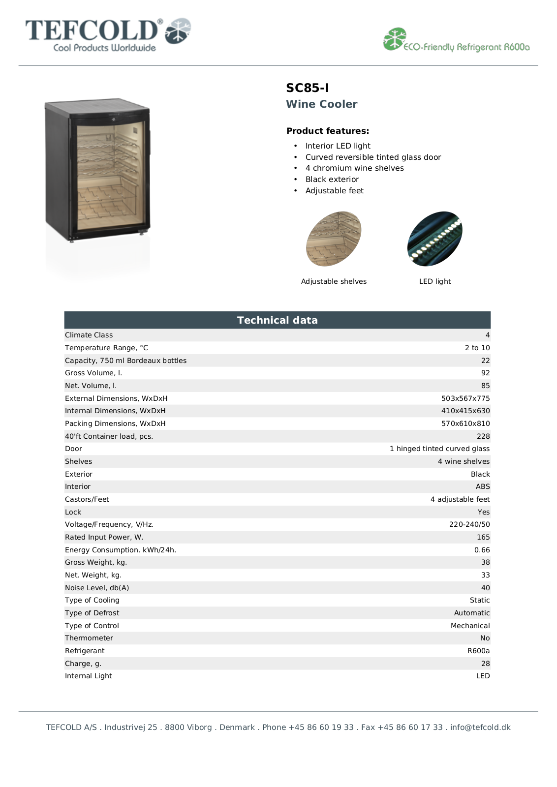 TEFCOLD SC85-I Datasheet