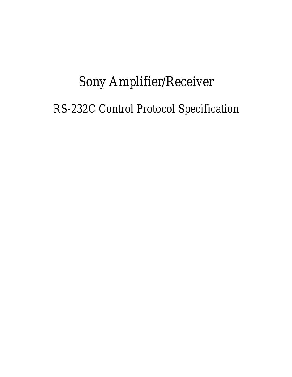 Sony RS-232C User Manual 2