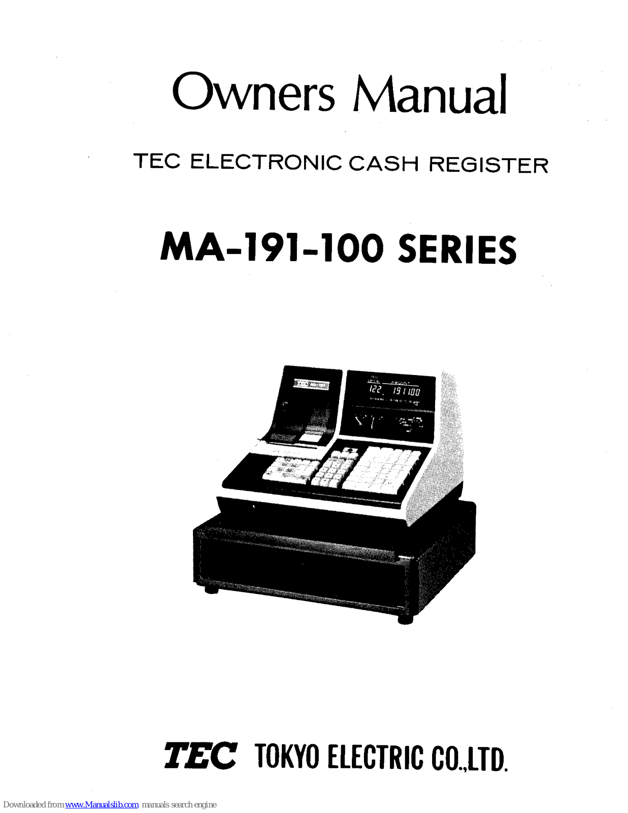 TEC MA-191, MA-191-100 Series Owner's Manual - ManualMachine.com