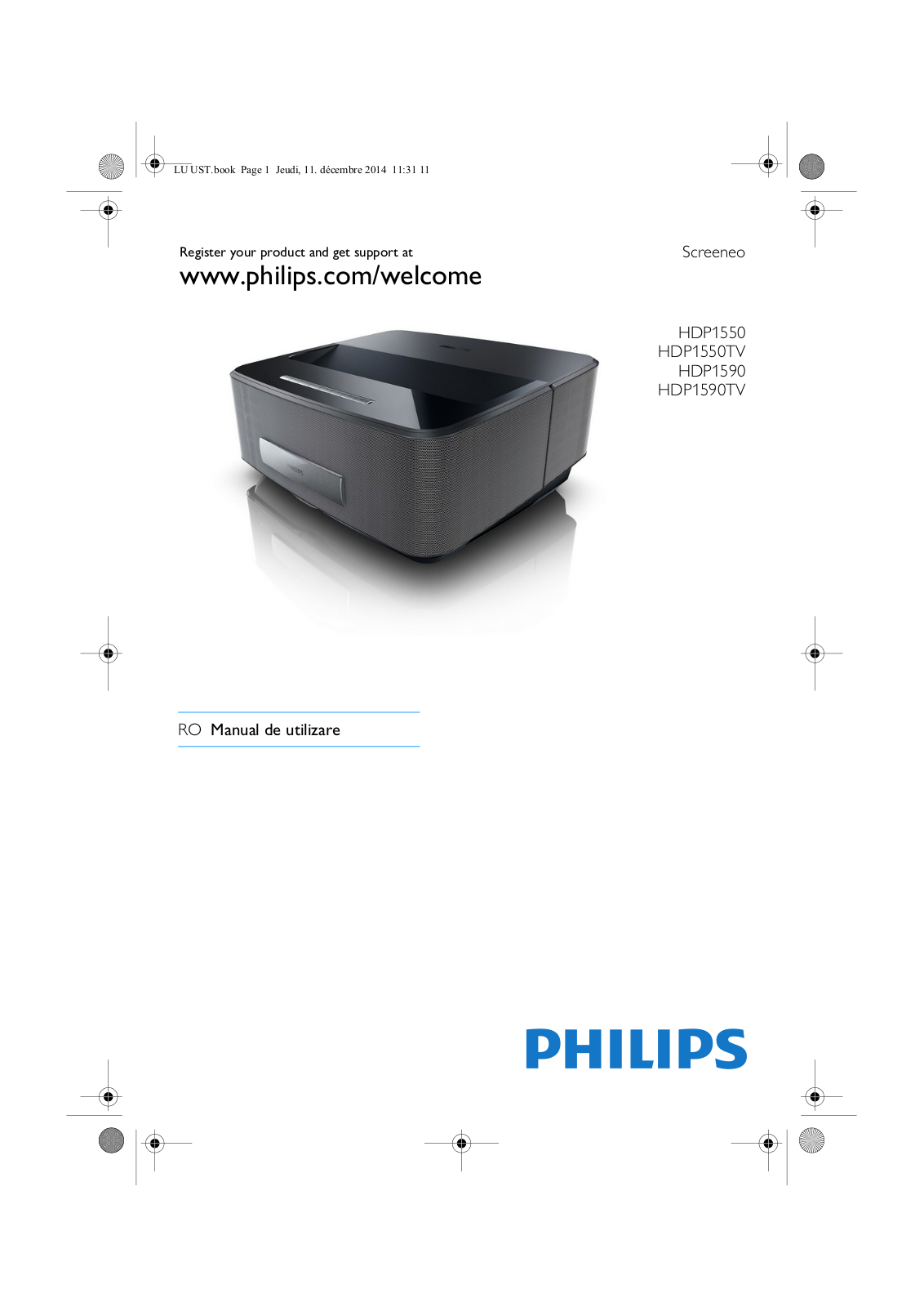 Philips HDP1550, HDP1550TV, HDP1590, HDP1590TV User Manual