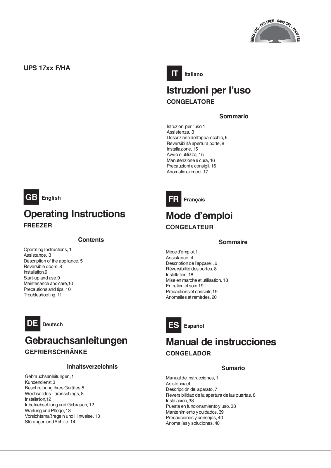 Hotpoint UPS1721F/HA User Manual