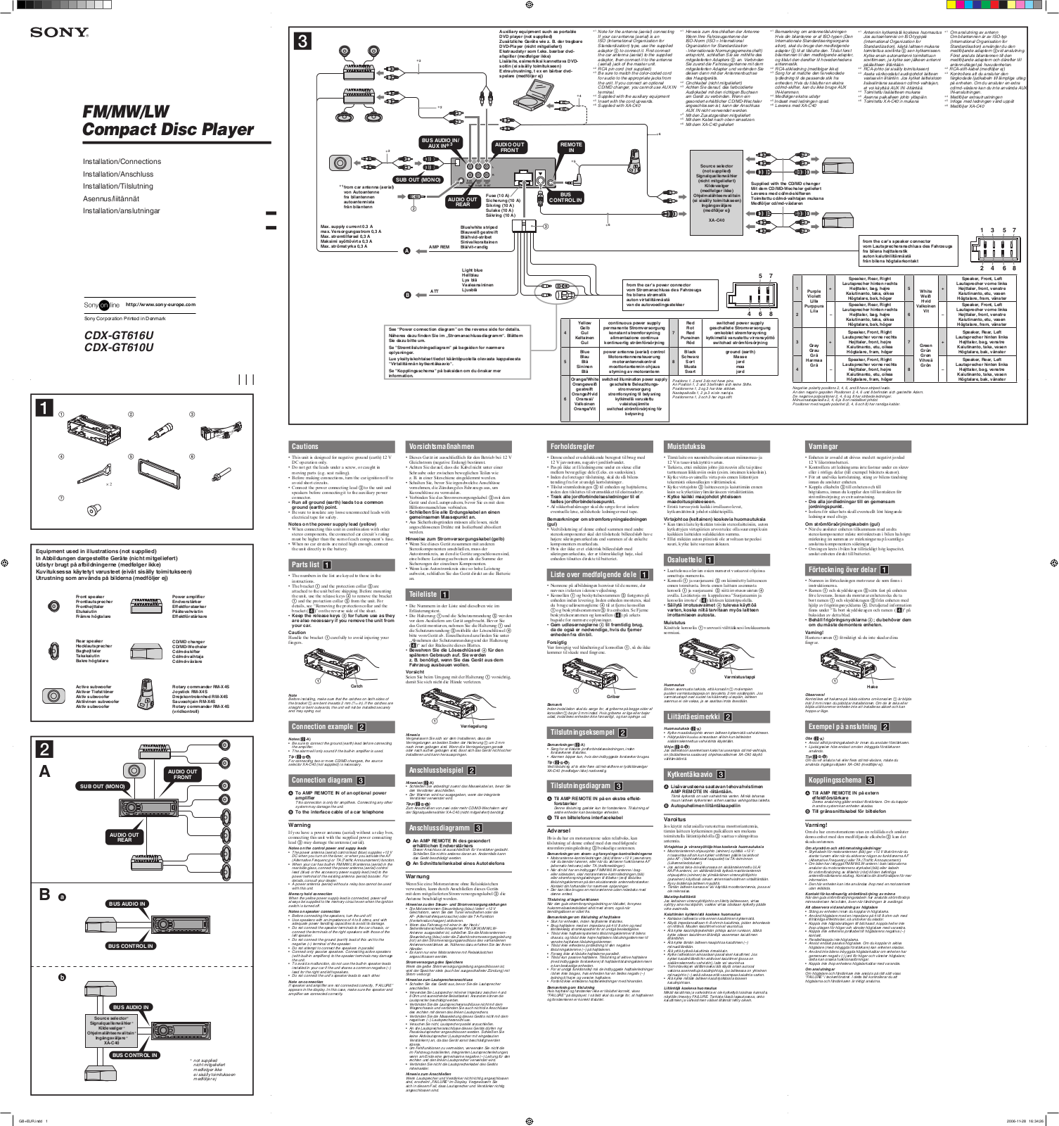 Sony CDX-GT610U, CDX-GT616 User Manual