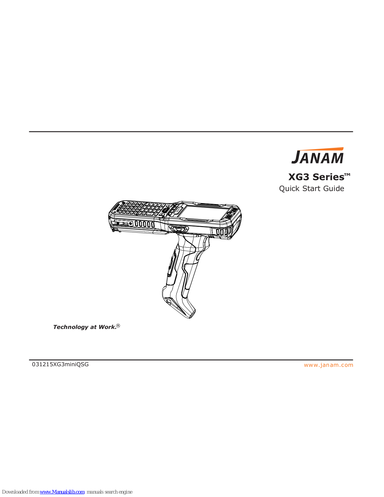 Janam XG3 Series Quick Start Manual