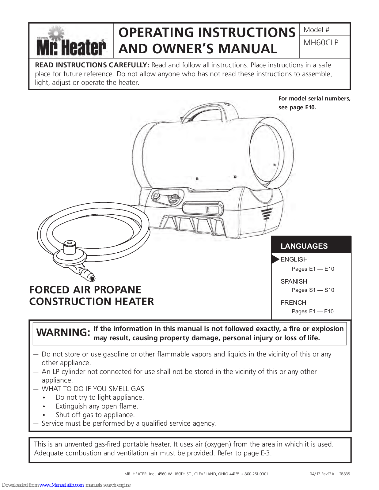 Mr. Heater MH60CLP Owner's Manual