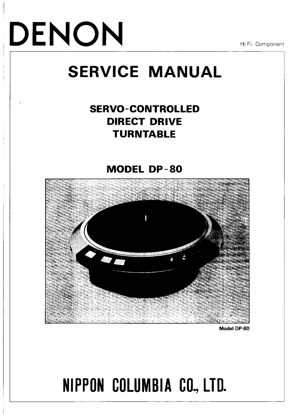 Denon DP-80 Service Bulletin