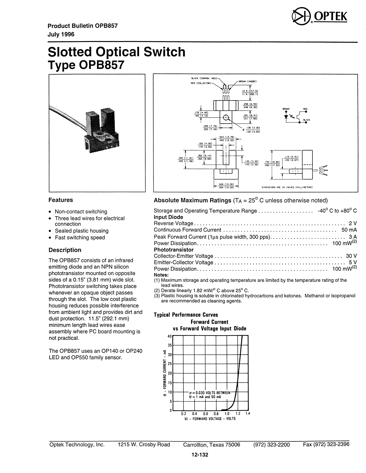Datasheet OPB857 Datasheet (OPTEK) - ManualMachine.com