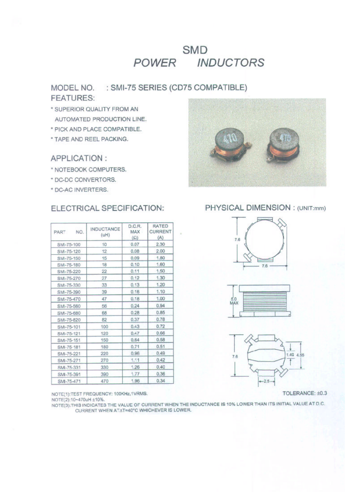 MICRO SMI-75-101, SMI-75-120, SMI-75-121, SMI-75-150, SMI-75-151 Datasheet