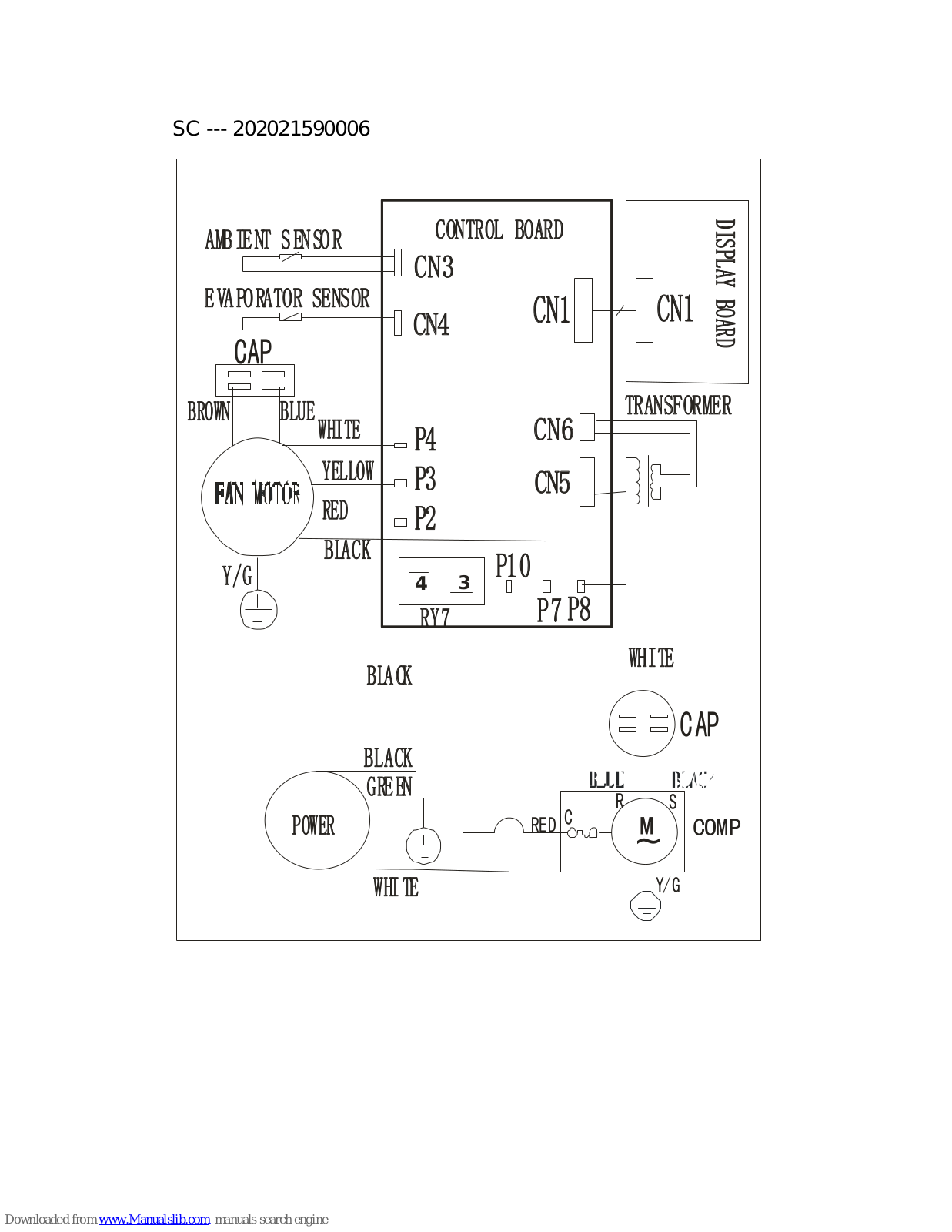 Frigidaire FAK085R7V - Slider/Casemen Room Air Conditioner Wiring Diagram