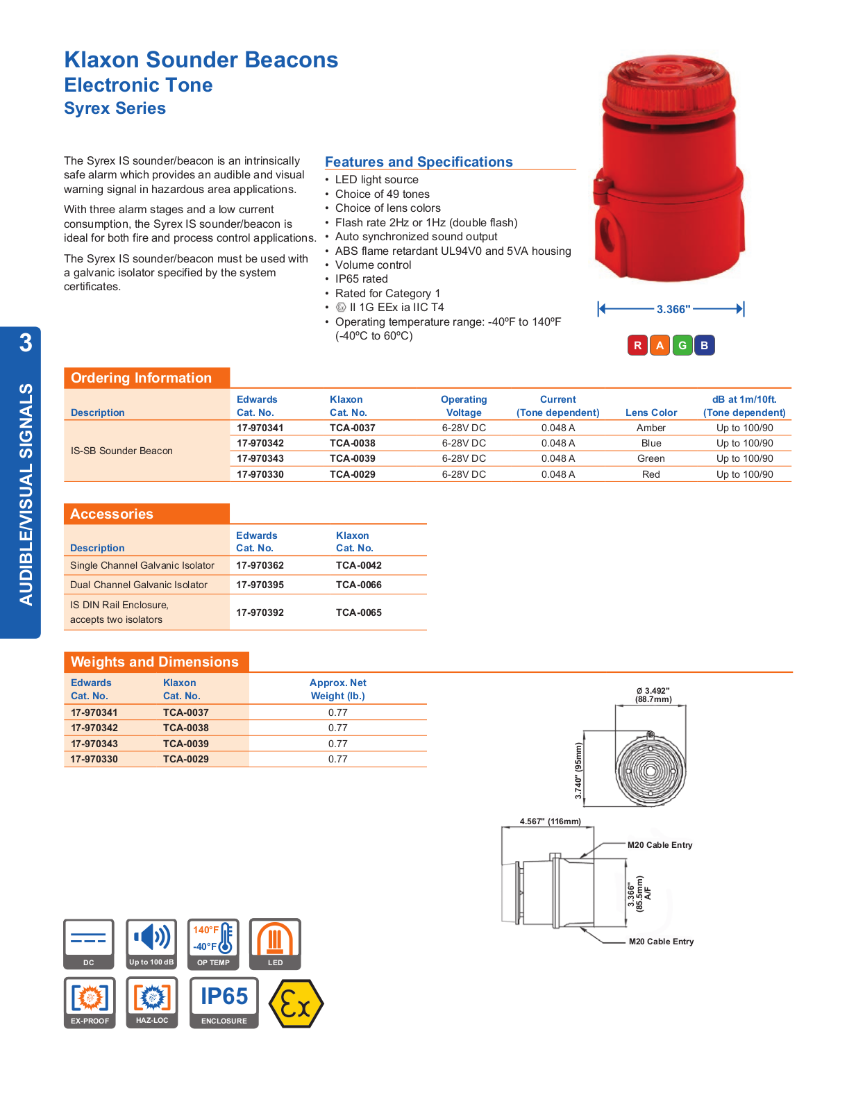 Edwards Signaling Syrex Series Catalog Page