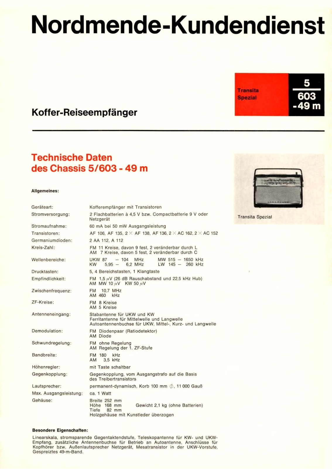 Nordmende Transita Spezial Schematic