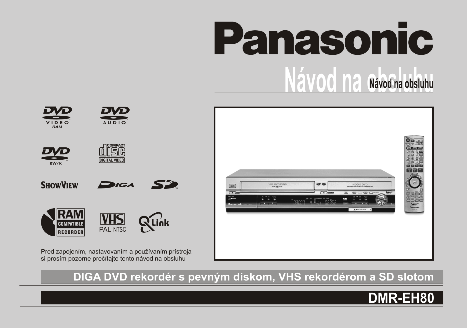 Panasonic DMR-EH80 User Manual