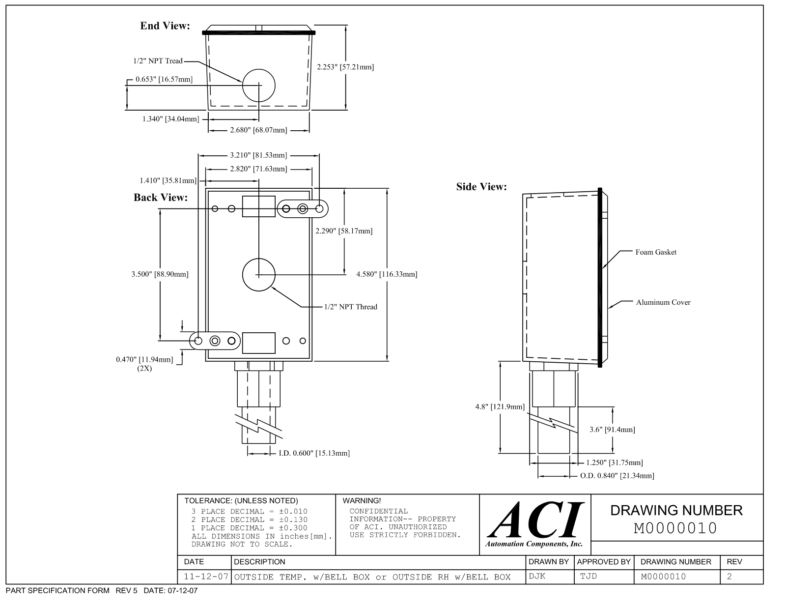 ACI-Automation Components A/AN-O-BB Reference Drawing