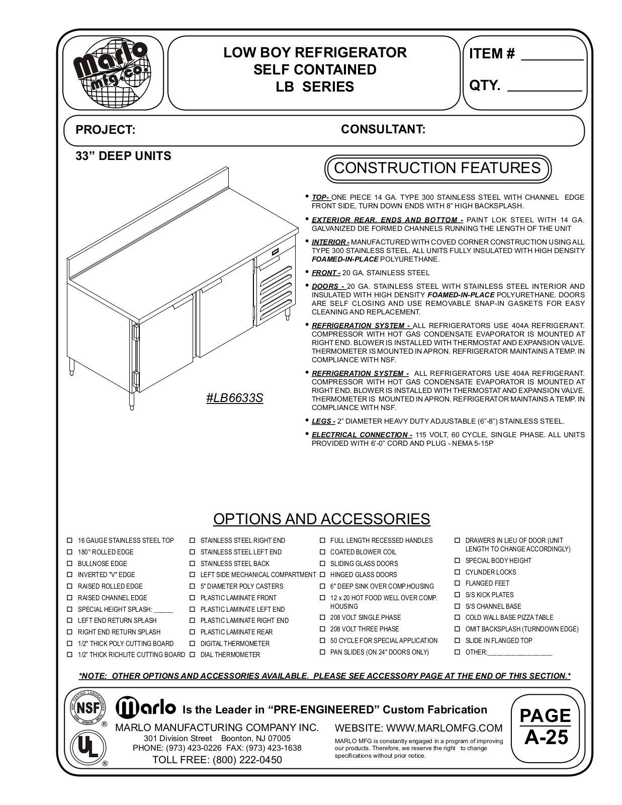 Marlo LB4033S User Manual