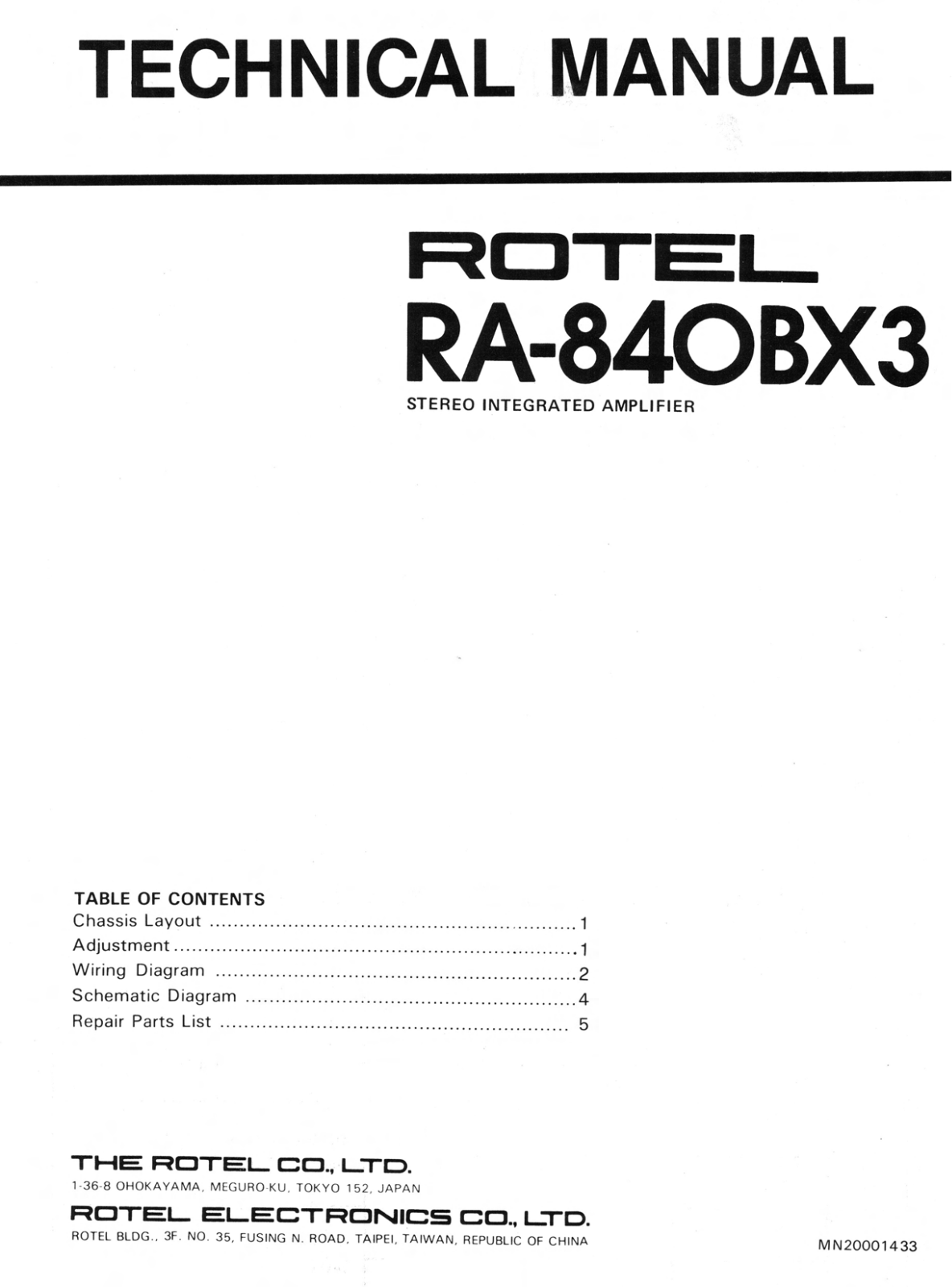 Rotel RA-840-BX-3 Service manual