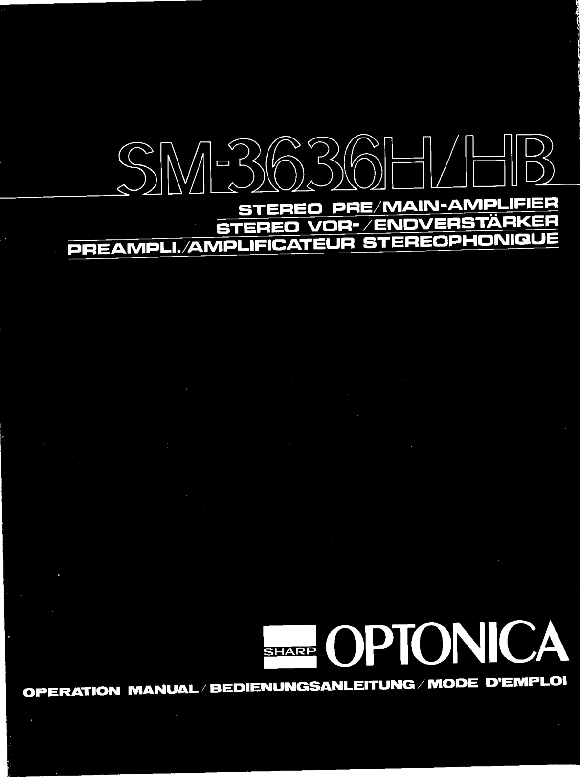 Sharp SM-3636H, SM-3636HB User Manual