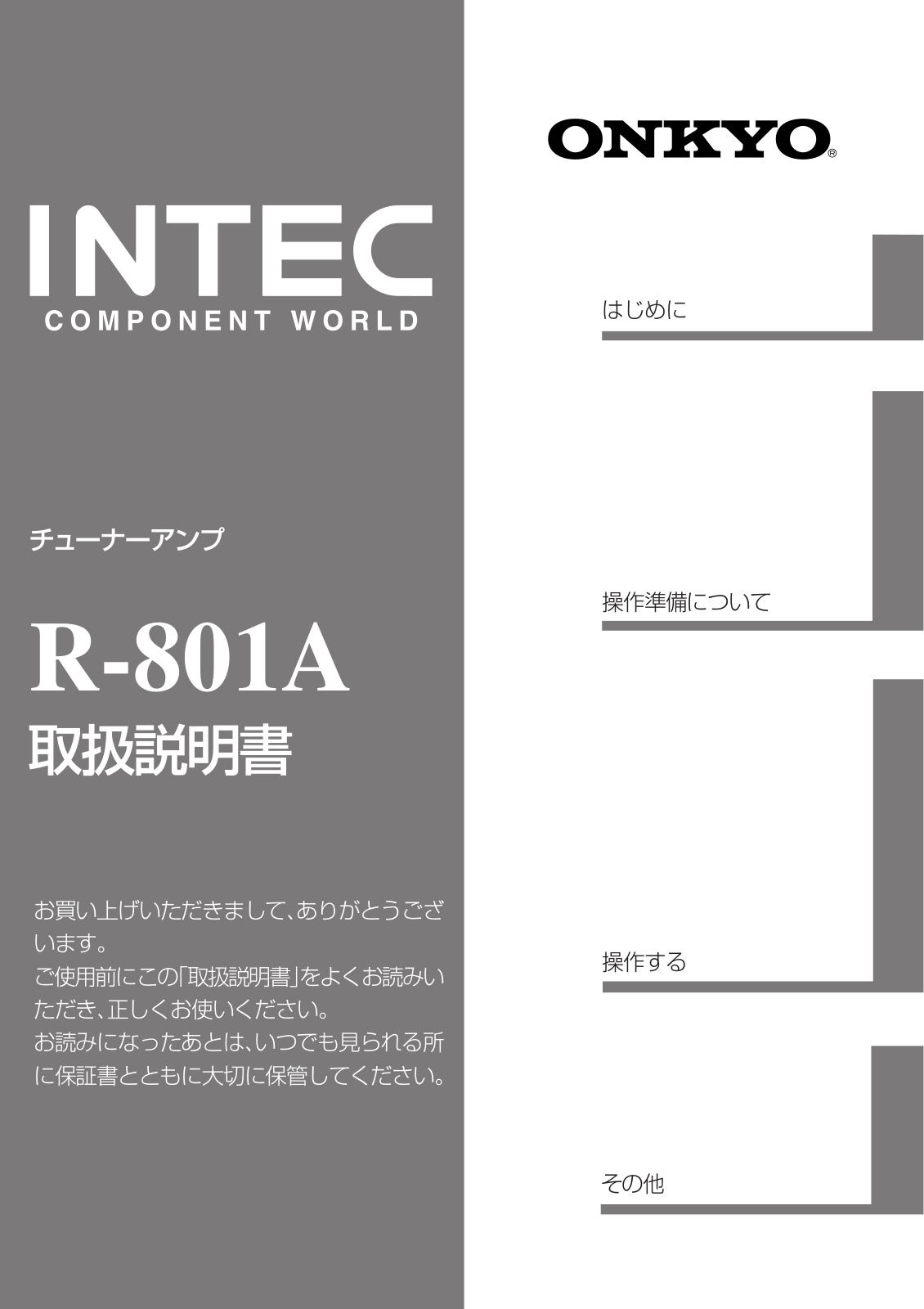 Onkyo R-801A Instructions Manual