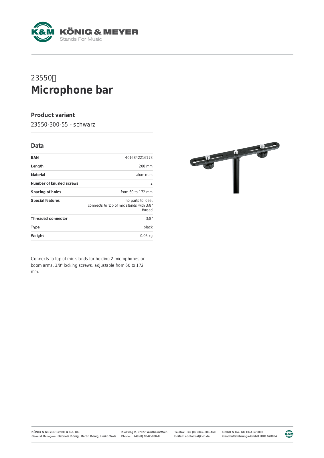 K&M 23550 Data Sheet