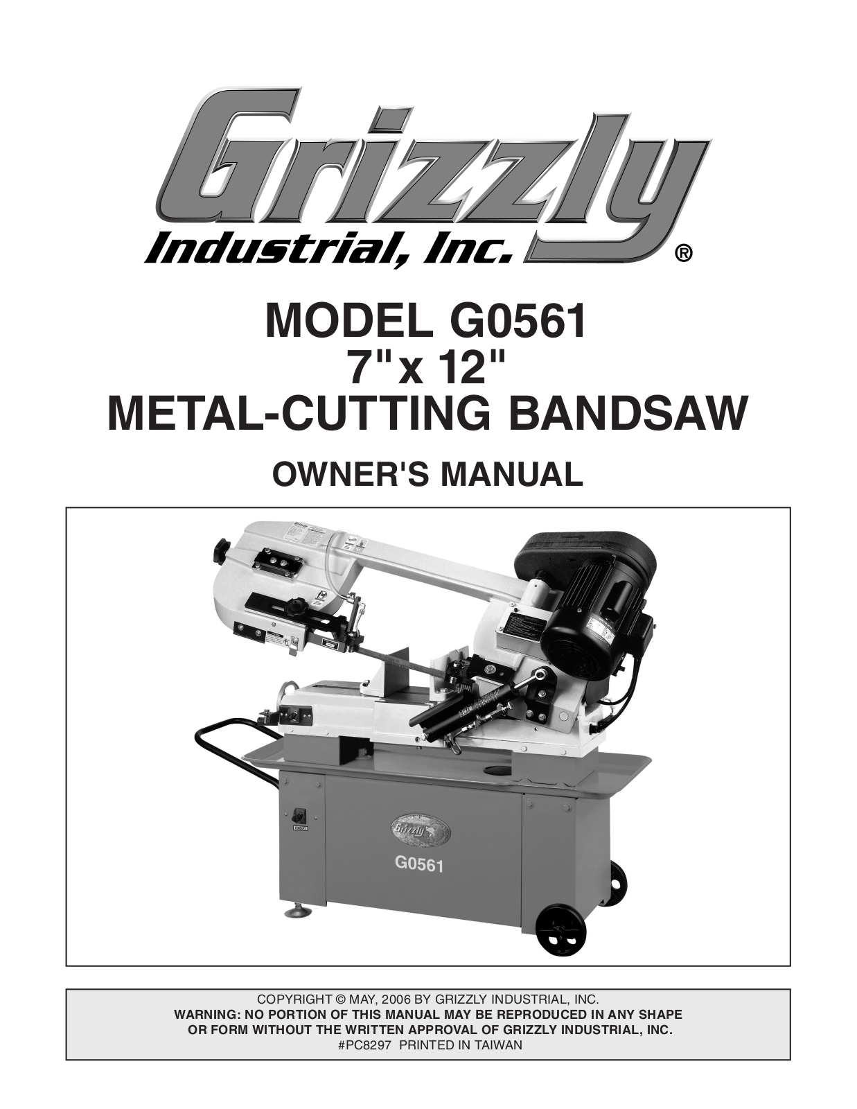 Grizzly G0561 User Manual