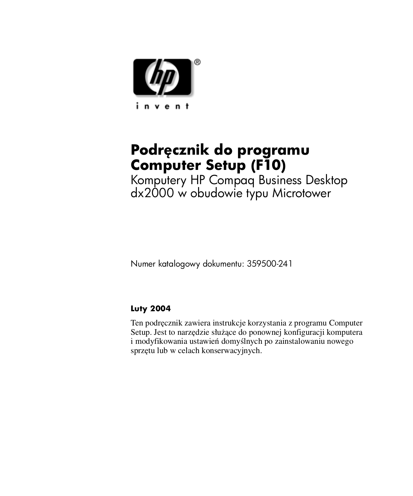 Hp COMPAQ DX2000 MICROTOWER QUICK START GUIDE