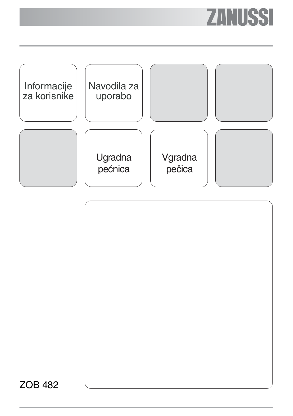 Zanussi ZOB482X, ZOB482N User Manual